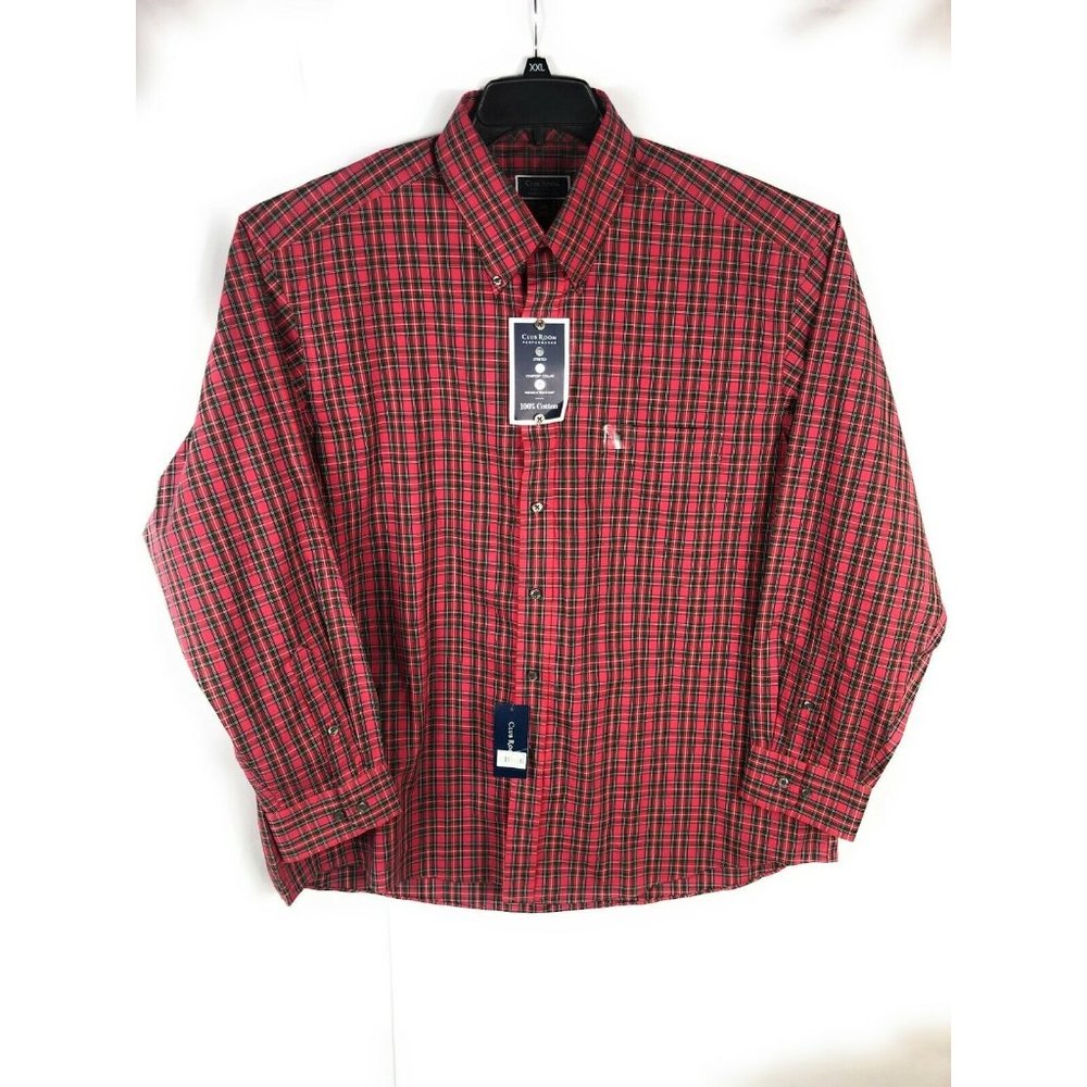 Club Room 2XL Long Sleeve Button Up Multicolor Cotton Casual Adult Shirt A9